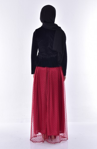 Velvet Double Suit 24330-02 Black Claret Red 24330-02