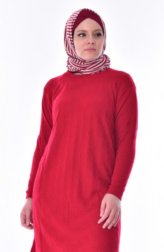 Plain Tricot Tunic 0624-02 Red 0624-02