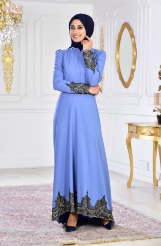 Lace Evening Dress 6124-02 Dark Blue 6124-02