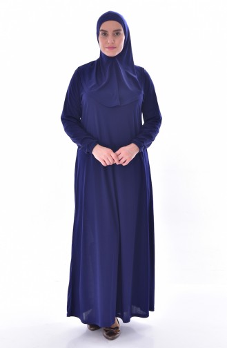 Large Size Hooded Prayer Dress 4485-04 Navy 4485-04