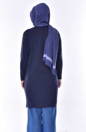 Petek Örgülü Triko Tunik 0624-05 Lacivert 0624-05
