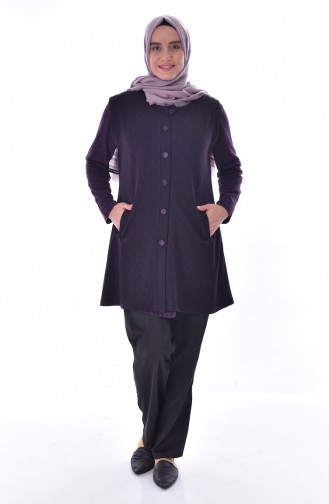 Large Size Buttoned Vest 1508-03 Purple 1508-03