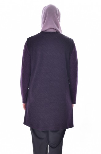 Large Size Buttoned Vest 1508-03 Purple 1508-03