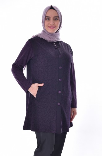 Large Size Buttoned Vest 1508A-02 Purple 1508A-02