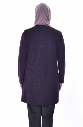 Large Size Buttoned Vest 1508A-02 Purple 1508A-02
