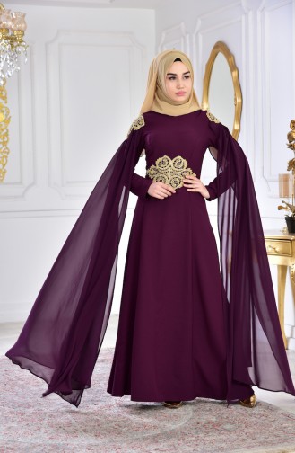 Zwetschge Hijab-Abendkleider 81604-03