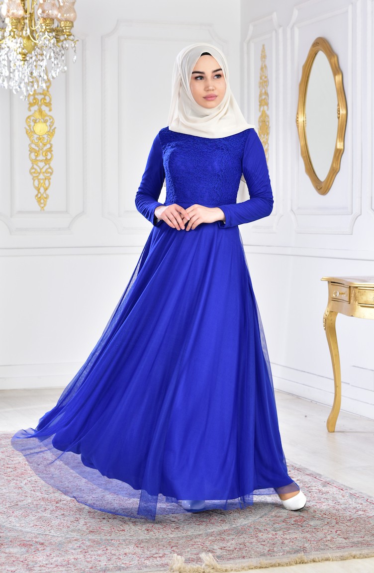Robe soiree bleu best sale