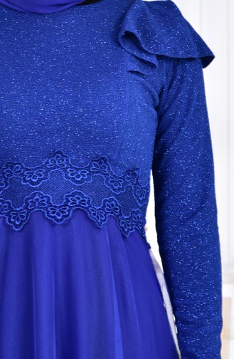 Robe de Soirée a Paillettes 2585-04 Bleu Roi 2585-04