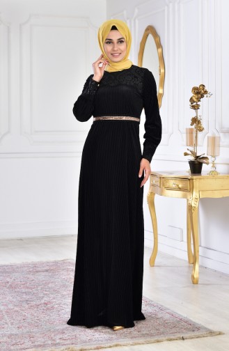 Robe de Soirée a Dentelle 28210-03 Noir 28210-03