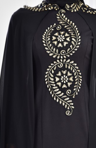 Schwarz Hijab-Abendkleider 6033-02