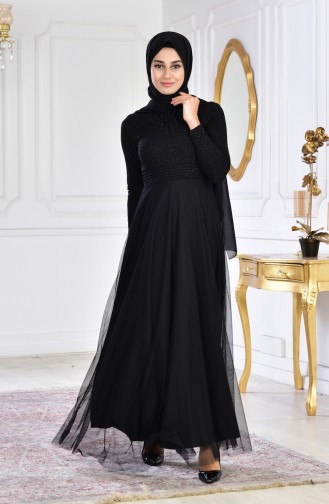Habillé Hijab Noir 2592-03