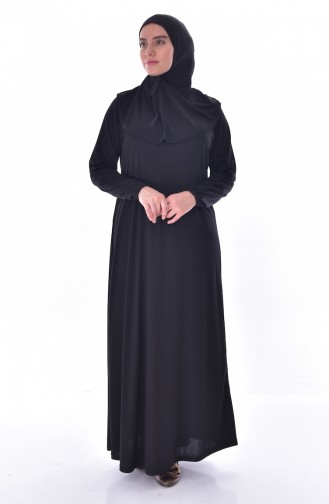 Large Size Hooded Prayer Dress 4485-02 Black 4485-02