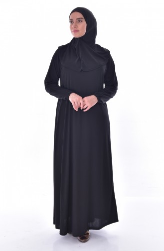 Schwarz Hijab Kleider 4485-02