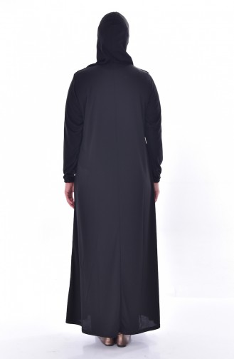 Schwarz Hijab Kleider 4485-02