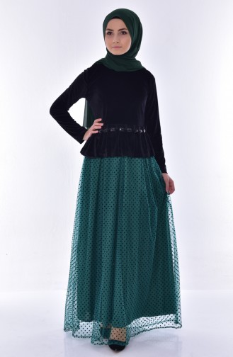 Velvet Double Suit 24330-01 Black Green 24330-01