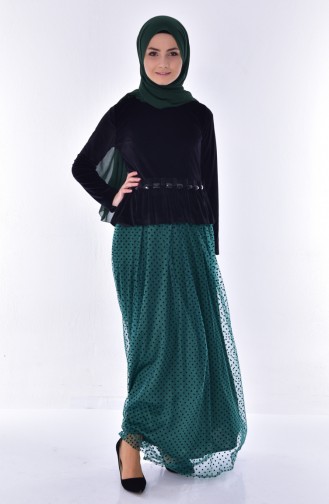 Velvet Double Suit 24330-01 Black Green 24330-01