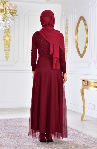 Robe de Soirée 2592-01 Bordeaux 2592-01