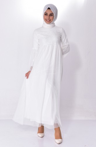 Lace Tulle Dress 60711-02 Light Beige 60711-02