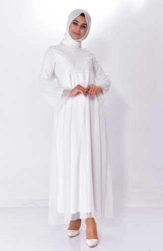 Ecru Hijab Dress 60711-02
