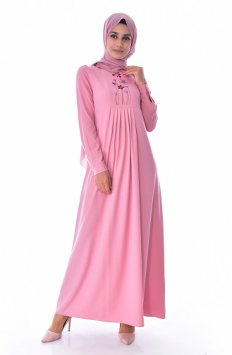 Dusty Rose Hijab Dress 2866-06