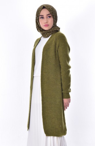 Khaki Strickjacke 4645-05
