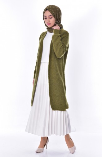 Khaki Strickjacke 4645-05