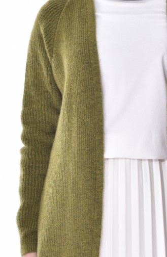 Khaki Strickjacke 4645-05
