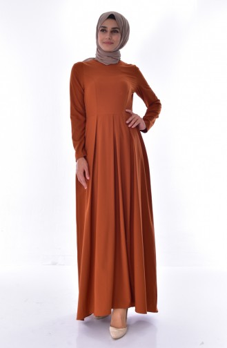 Dark Tan Hijab Dress 2814-03
