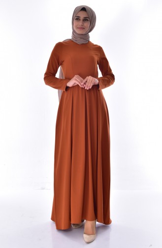 Dark Tan Hijab Dress 2814-03