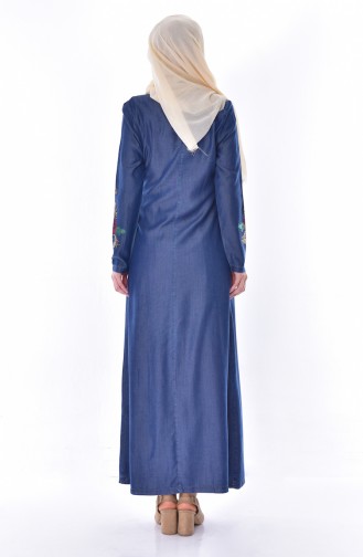 Dunkelblau Hijab Kleider 9139-01