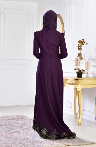 Lace Evening Dress 6124-05 Purple 6124-05