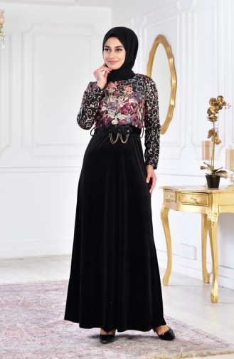 Jacquard Evening Dress 3015A-02 Black 3015A-02