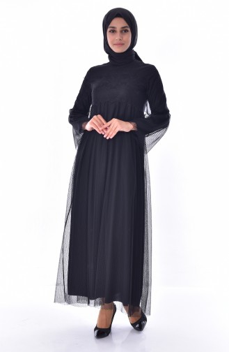 Lace Tulle Dress 60711-05 Black 60711-05