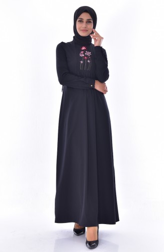 Schwarz Hijab Kleider 2866-02