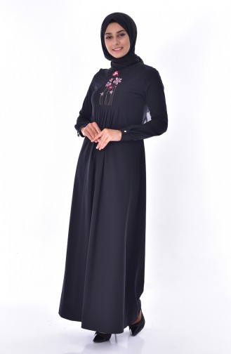Black Hijab Dress 2866-02