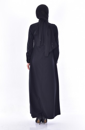 Schwarz Hijab Kleider 2866-02