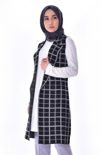 Knitwear Checkered Vest 4720-05 Black 4720-05