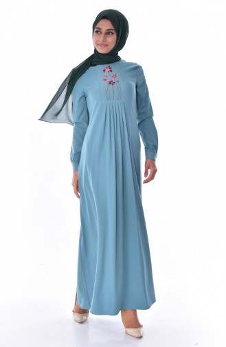 Sea Green Hijab Dress 2866-05