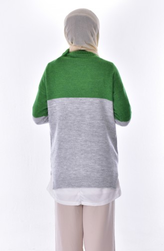 Knitwear Asymmetric Sweater 4606-05 Green 4606-05