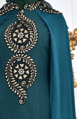 Smaragdgrün Hijab-Abendkleider 6033-05