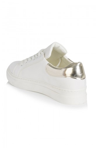 Chaussures Pour Femme 50033 Blanc Or 50033