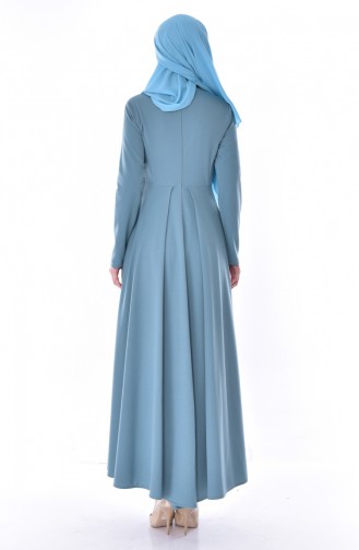 بيزلايف فستان بتصميم مُزين بقلادة 8040-03 لون أخضر فاتح 8040-03