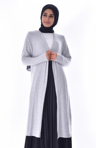 Basic Long Cardigan 7656-03 Gray 7656-03