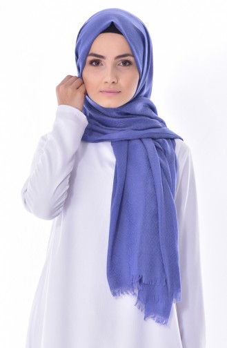 Armine Cut Patterned Shawl 10004-07 İndigo 10004-07