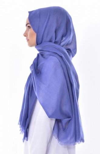 Armine Cut Patterned Shawl 10004-07 İndigo 10004-07