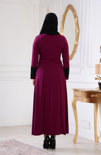 Plum Hijab Evening Dress 0804-01