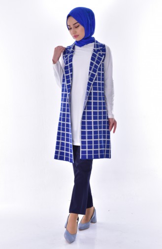 Knitwear Checkered Vest 4720-03 Saks 4720-03
