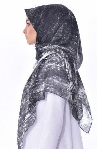 AKEL Tülbent Eşarp 001-338-03 Ekru Siyah