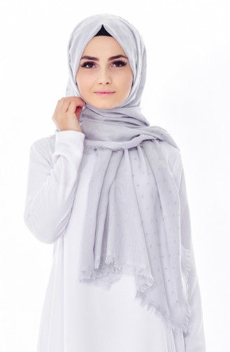 Ponponlu Shawl 19042-17 Gray 19042-17