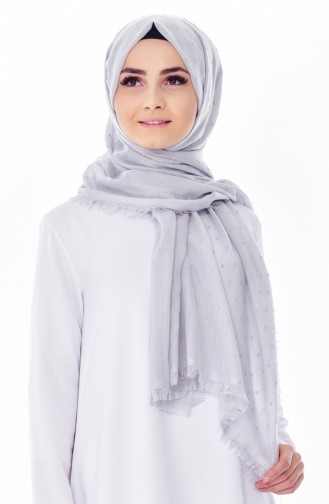 Ponponlu Shawl 19042-17 Gray 19042-17